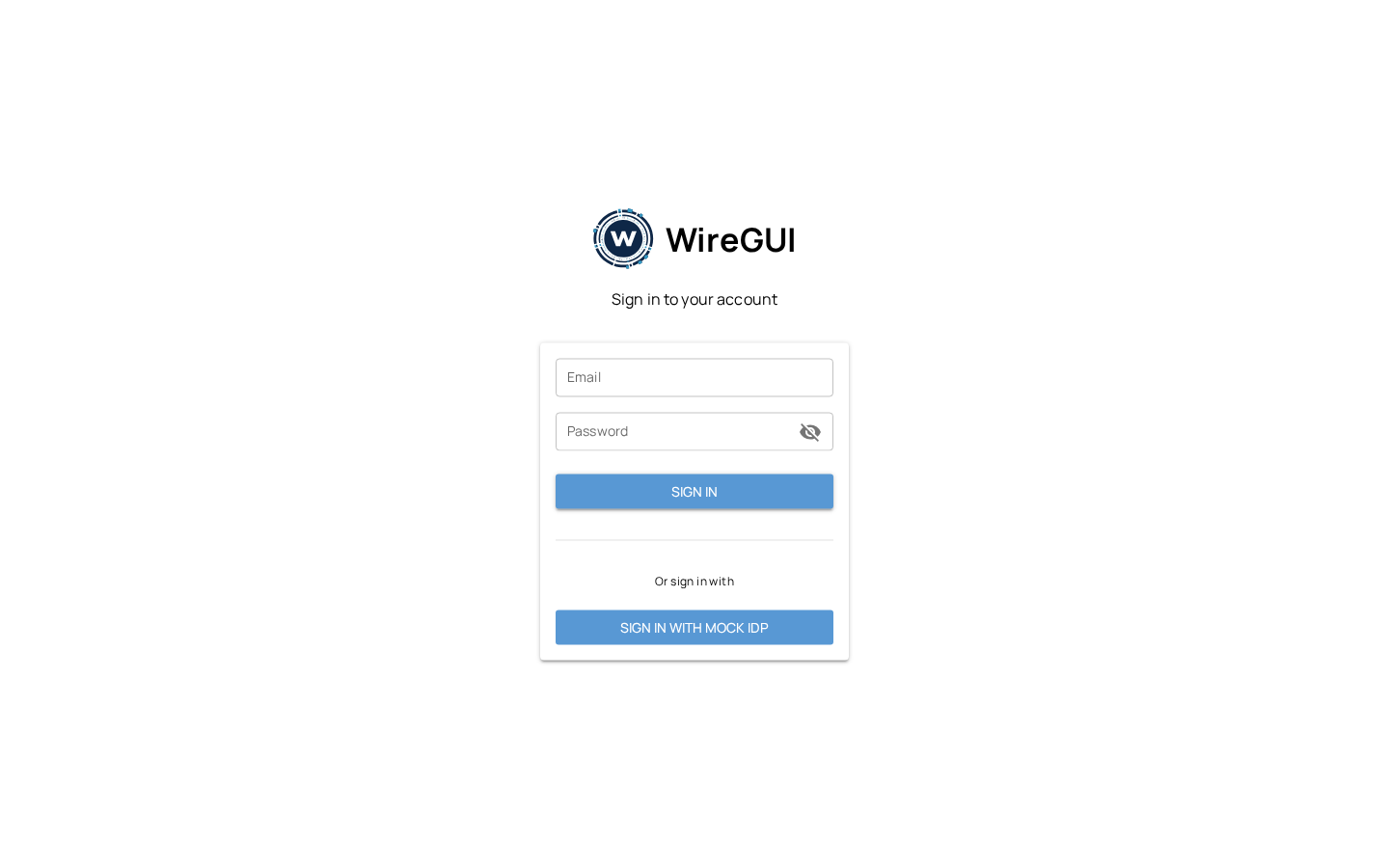 Login page with email/password and SSO options